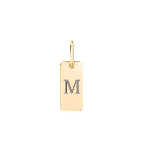 Small Initial Tag Charm – 18K Gold Plated Silver