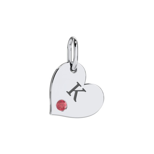 Engravable Sideways Heart Charm