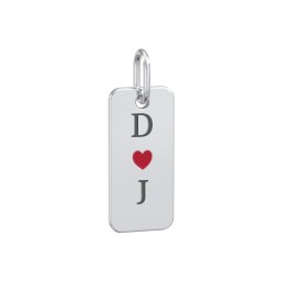 Initial Tag Charm with Cold Enamel Heart