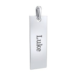 Men's Engravable Long Tag Pendant