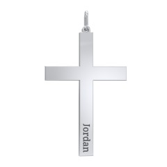 Men's Classic Engravable Cross Pendant – Sterling Silver