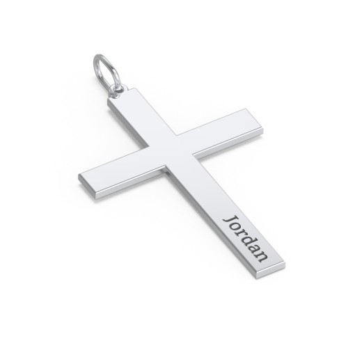 Men's Classic Engravable Cross Pendant – Sterling Silver