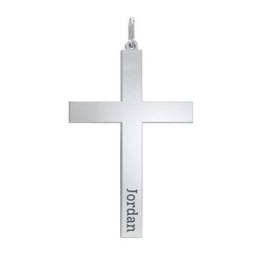 Men's Classic Engravable Cross Pendant – Sterling Silver