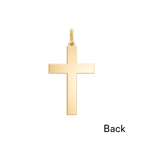 Classic Engravable Cross Charm – 10K Yellow Gold