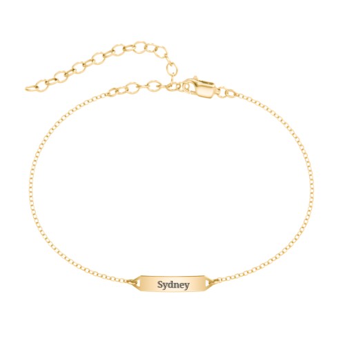 Mini Engravable Bar Anklet – 18K Gold Plated Silver