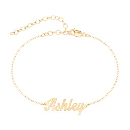The Glamorous Name Anklet in 18K Gold Plated Silver