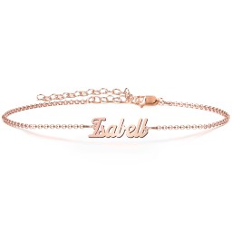 The Glamorous Name Anklet in 10K Solid Rose Gold
