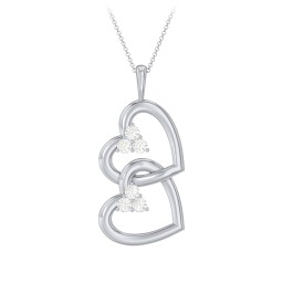 Unity Interlocking Hearts Birthstone Pendant