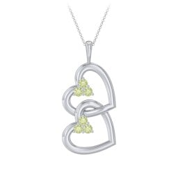 Unity Interlocking Hearts Birthstone Pendant