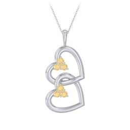 Unity Interlocking Hearts Birthstone Pendant
