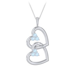 Unity Interlocking Hearts Birthstone Pendant