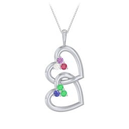 Unity Interlocking Hearts Birthstone Pendant