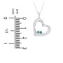 Engravable Tilted Heart 2 Stone Pendant