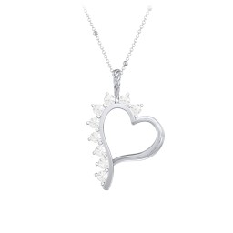 Shepherd Floating Gemstone Heart Pendant