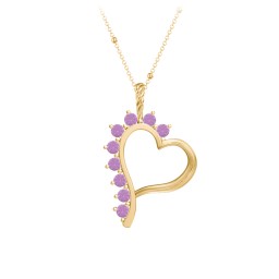 Shepherd Floating Gemstone Heart Pendant