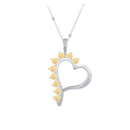 Shepherd Floating Gemstone Heart Pendant