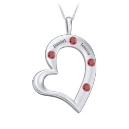 Mi Familia Tilted Heart Pendant