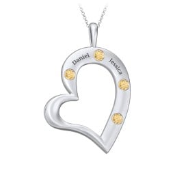 Mi Familia Tilted Heart Pendant