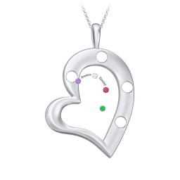 Mi Familia Tilted Heart Pendant