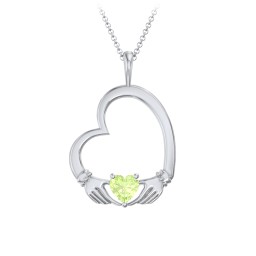 Tilted Heart Claddagh Pendant