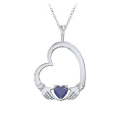 Tilted Heart Claddagh Pendant