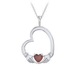 Tilted Heart Claddagh Pendant