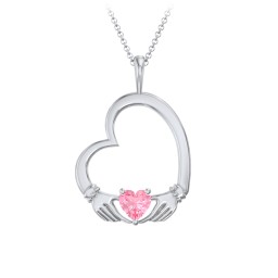 Tilted Heart Claddagh Pendant