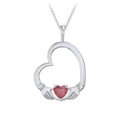 Tilted Heart Claddagh Pendant