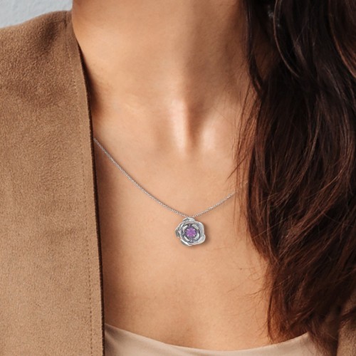 Flourishing Rose Pendant – 10K Yellow Gold with Citrine