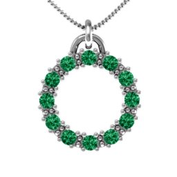 Circle of Life Pendant in 925 Sterling Silver with Emerald