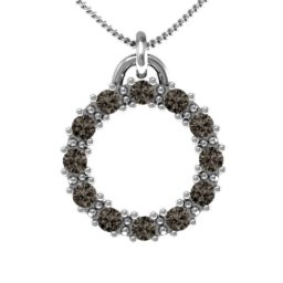 Circle of Life Pendant in 925 Sterling Silver with Smokey Quartz