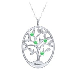 4-15 Stones Oval Family Tree Pendant