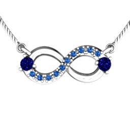 Double Stone Horizontal Infinity Pendant with Accents