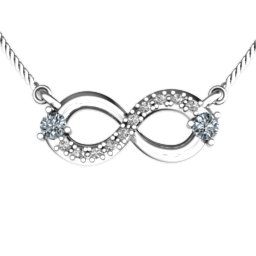 Double Stone Horizontal Infinity Pendant with Accents