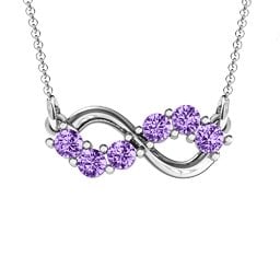 Horizontal Infinity Pendant with 6 Stones