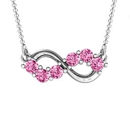 Horizontal Infinity Pendant with 6 Stones