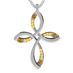 Stylish Curved Cross Pendant