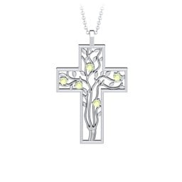 3 - 10 Stone Family Tree Cross Pendant