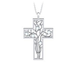 3 - 10 Stone Family Tree Cross Pendant