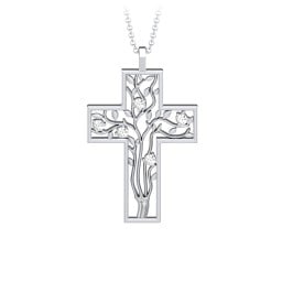 3 - 10 Stone Family Tree Cross Pendant