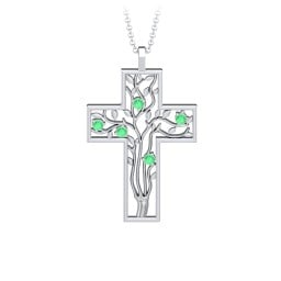 3 - 10 Stone Family Tree Cross Pendant
