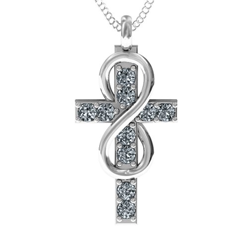 Infinity Cross Pendant – Sterling Silver with Cubic Zirconia