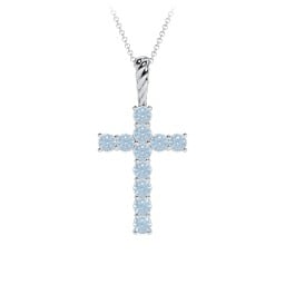 Classic Encrusted 3mm Round Cross Pendant