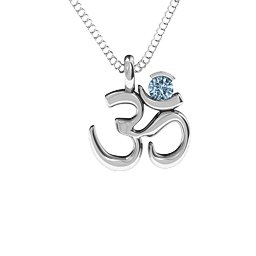 Om Yoga Pendant with 3mm Round Stone