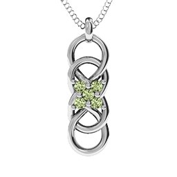 Sisters Interlocked Infinity Pendant in 925 Sterling Silver with Peridot