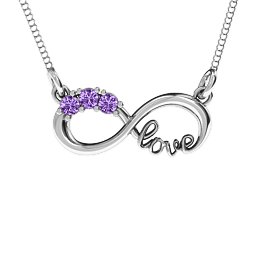 Three Stone Infinity Love Pendant