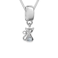 Happy Cat Pendant – 10K Yellow Gold with Cubic Zirconia