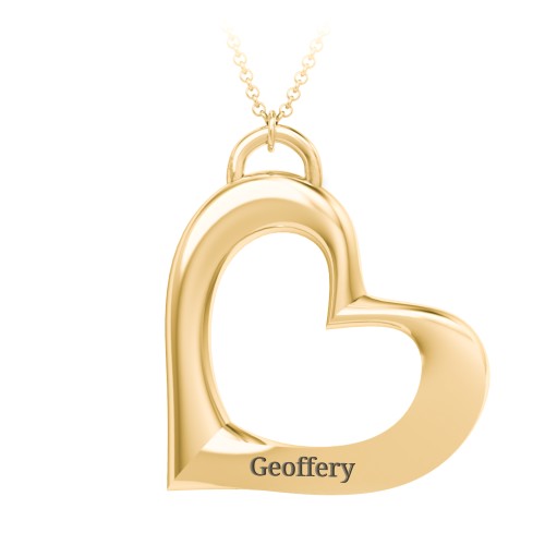 Tilted Heart Pendant – 10K Yellow Gold