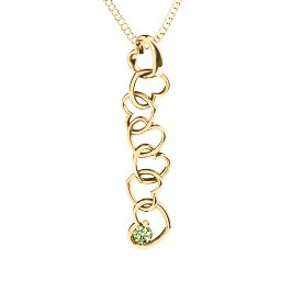 Falling in Love Pendant in 18K Gold Plated Silver with Peridot