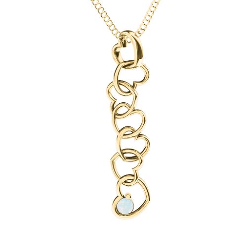 Falling in Love Pendant – 18K Gold Plated Silver with Opal